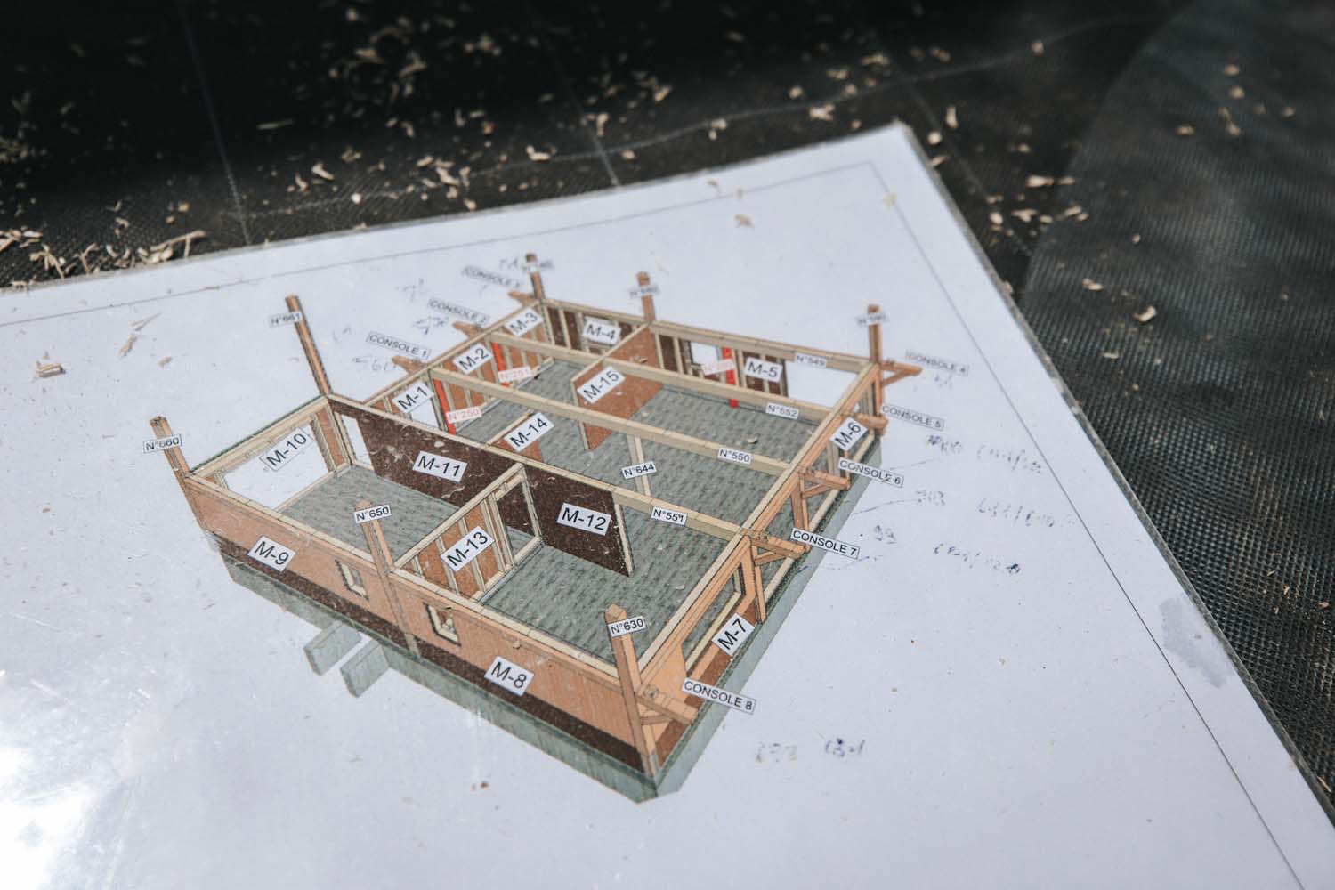 Photo des plans de construction d'une maison