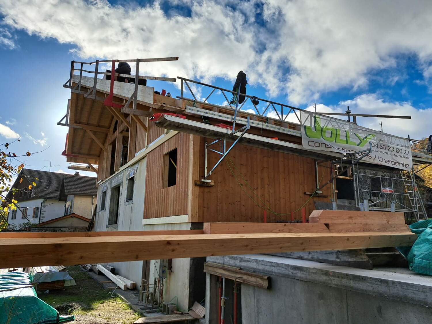 Photo d'un chantier réalisé par l'entreprise Jolly Constructions Bois